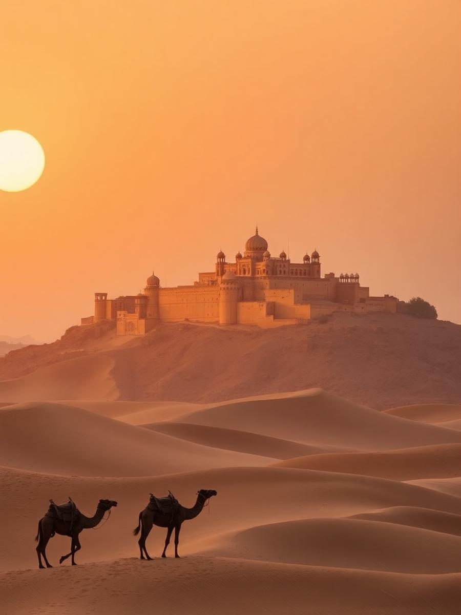 Jaisalmer — A golden desert fortress with luxury dune camps under the stars.