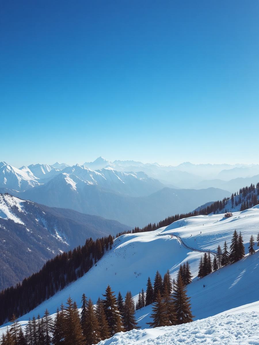 Auli, Uttarakhand — Alpine ski slopes with grandstand views of Nanda Devi.