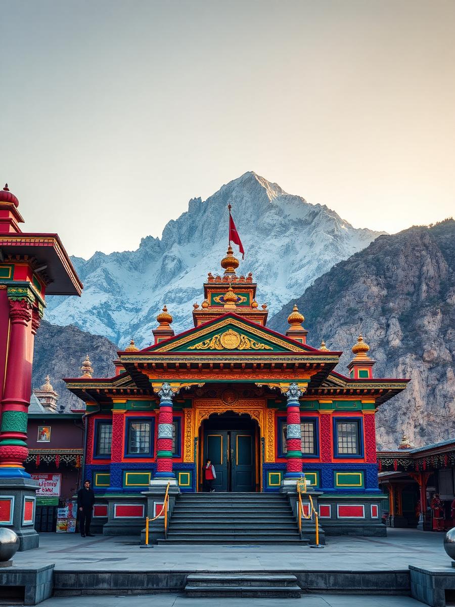 Badrinath, Uttarakhand — Sacred Char Dham temple framed by the Neelkanth peak.