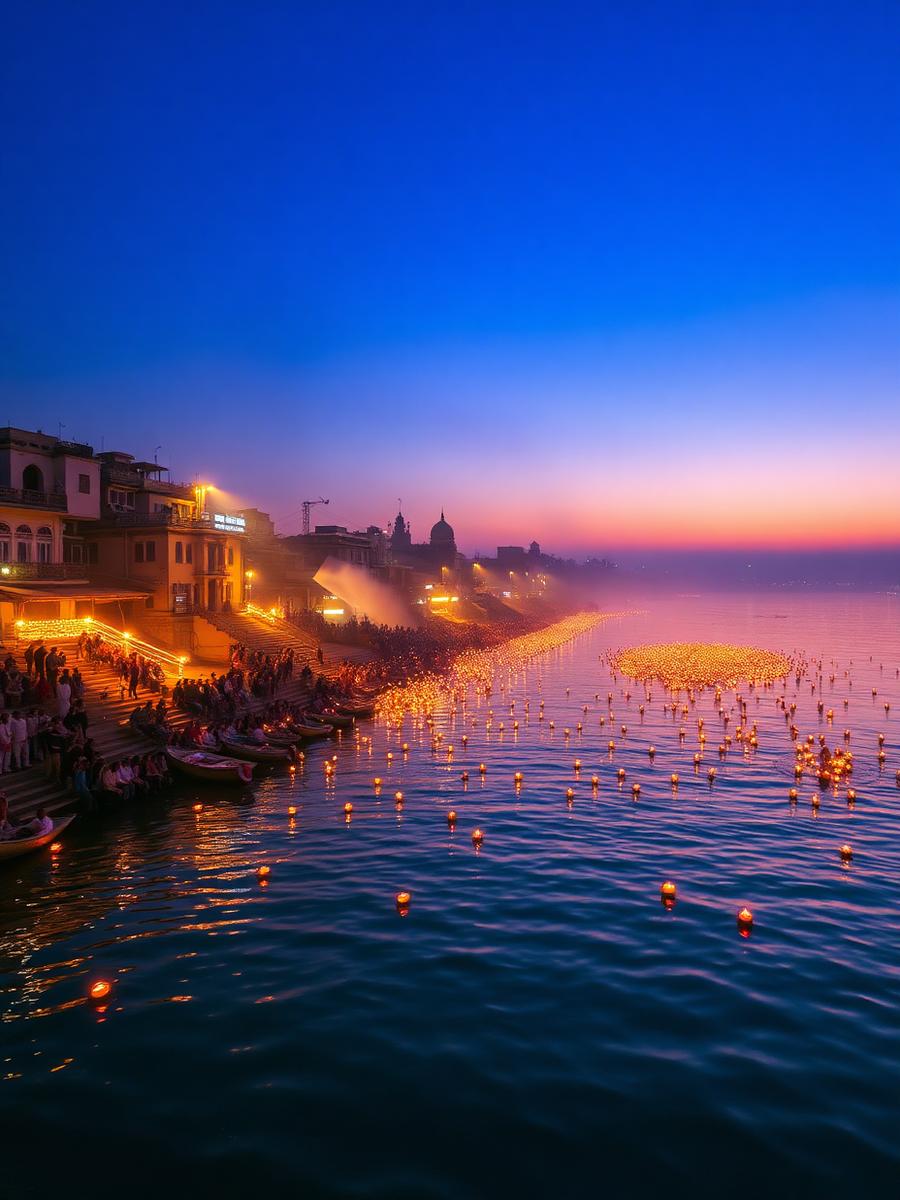 Haridwar, Uttarakhand — Evening Ganga Aarti at Har Ki Pauri, witnessed from a private ghat.